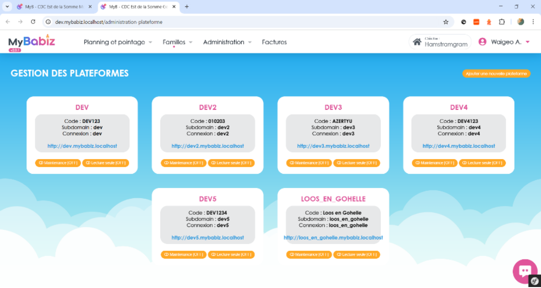 MyBabiz - Liste des sous-domaines