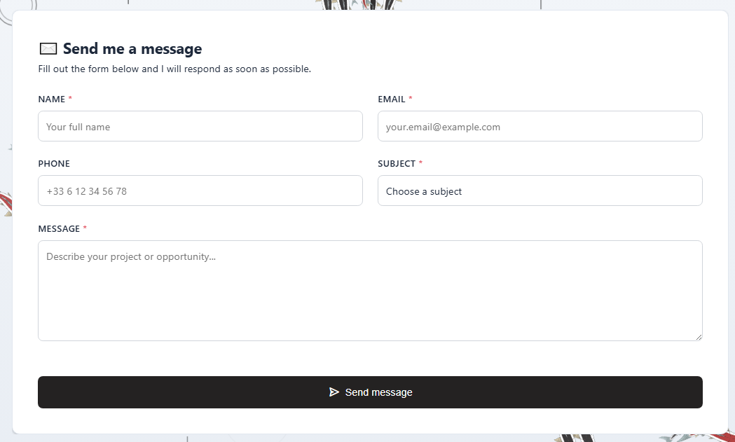 Portfolio - Formulaire de contact